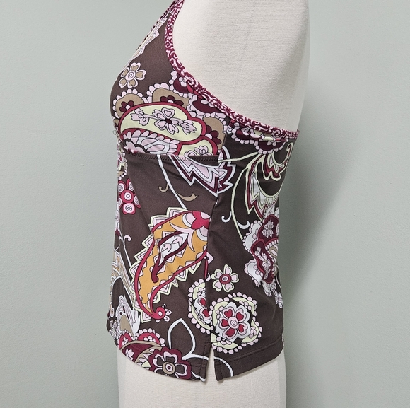 Athleta Womens Tankini Swimsuit Top V-Neck Racerback Brown Size M - Picture 5 of 6